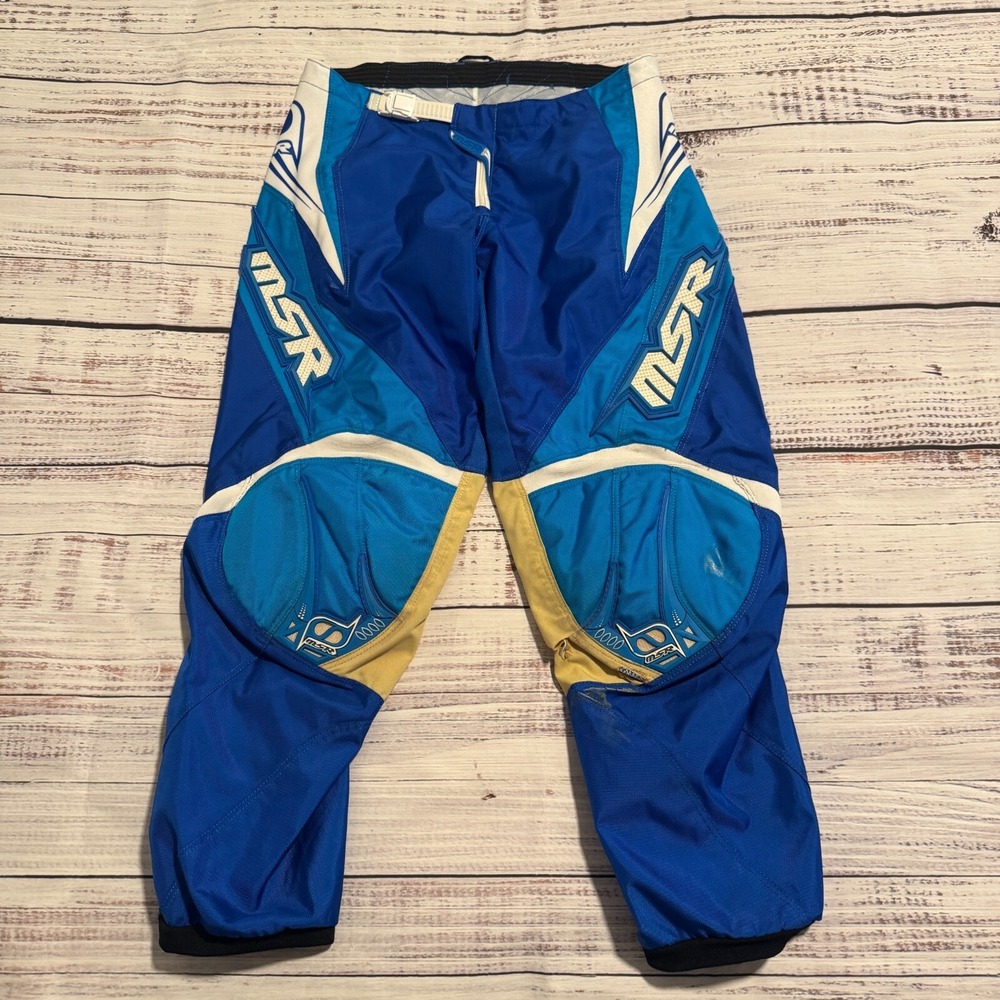 (HOLE) MSR Axxis Air Off-Road MX Motocross ATV Pants Blue White Size 30‎